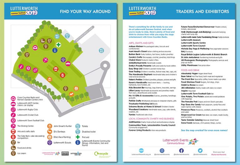 Lutterworth Summer Festival info flyer