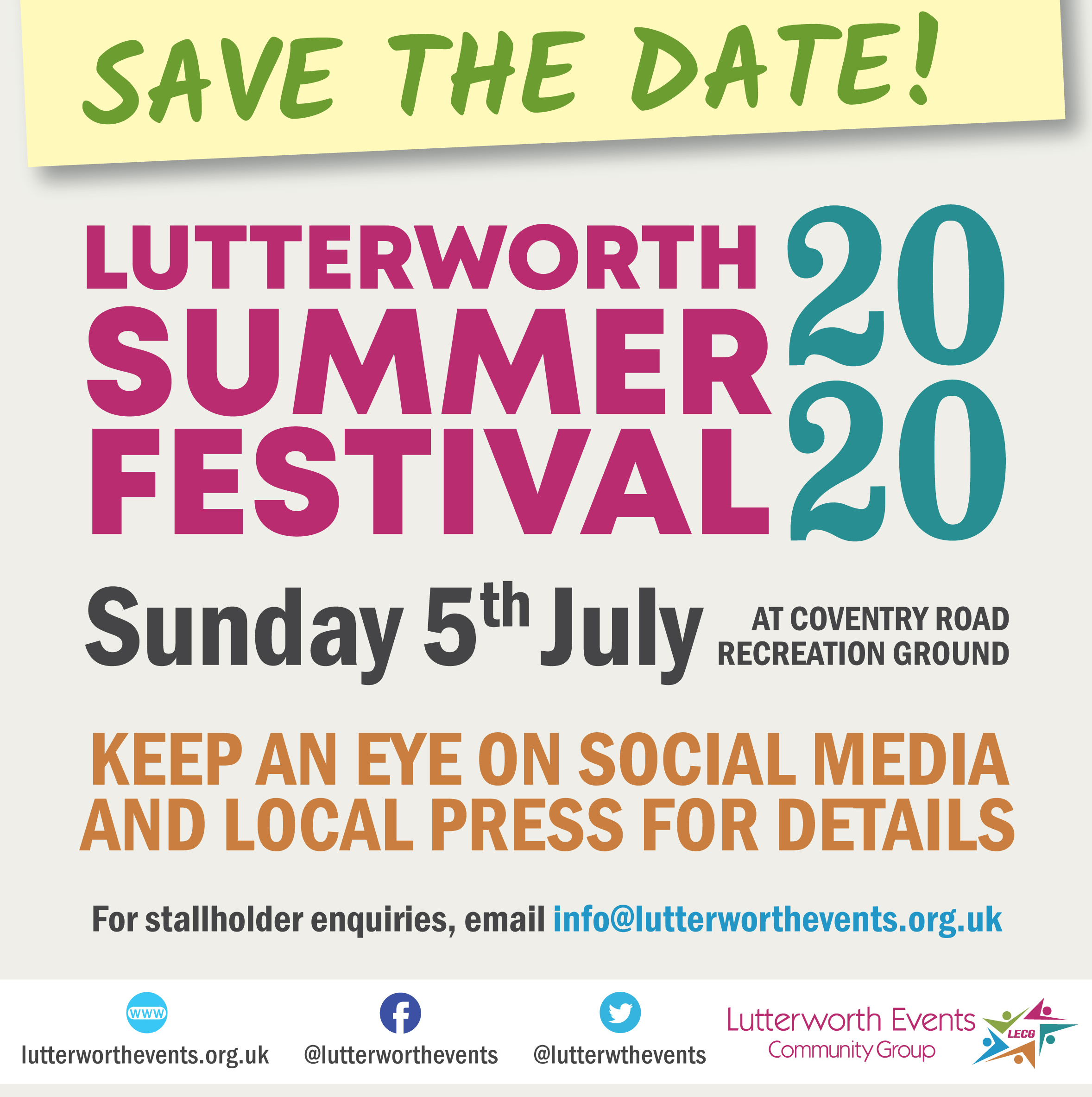 Lutterworth Summer Festival ‘Save the Date’